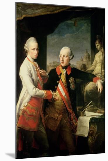 Kaiser Joseph II (1741-90), and the Grand Duke Leopold of Tuscany, 1769-Pompeo Batoni-Mounted Giclee Print