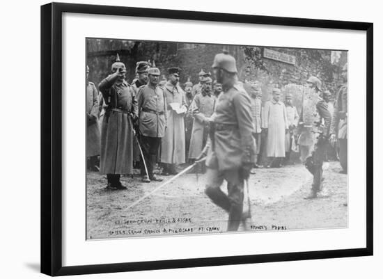 Kaiser Wilhelm at the Crown Prince's headquarters, 1914-5-null-Framed Photographic Print