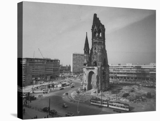 Kaiser-Wilhelm Church Standing Among New Construction-null-Stretched Canvas