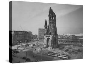 Kaiser-Wilhelm Church Standing Among New Construction-null-Stretched Canvas