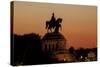 Kaiser Wilhelm I Statue at Sunset on Deutsches Eck, Koblenz, Rhineland-Palatinate, Germany, Europe-Charles Bowman-Stretched Canvas