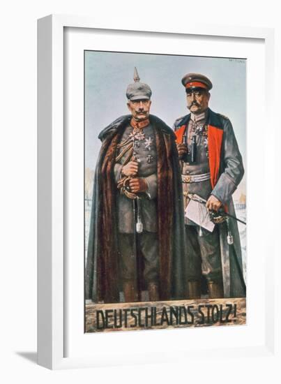 Kaiser Wilhelm II and Field Marshal Hindenburg-German School-Framed Giclee Print