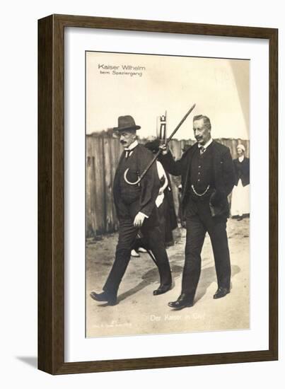 Kaiser Wilhelm II Bei Einem Spaziergang, Gehstock-null-Framed Giclee Print