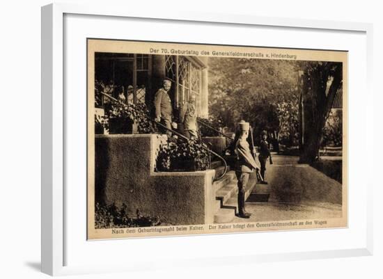Kaiser Wilhelm II, Hindenburg, Geburtstagsmahl, 70 J-null-Framed Giclee Print