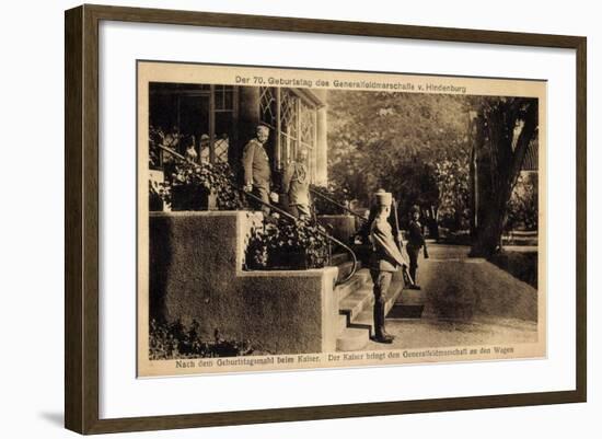 Kaiser Wilhelm II, Hindenburg, Geburtstagsmahl, 70 J-null-Framed Giclee Print