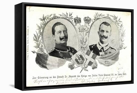 Kaiser Wilhelm Ii, König Victor Emanuel III, 1902-null-Framed Stretched Canvas