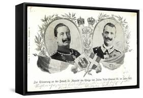 Kaiser Wilhelm Ii, König Victor Emanuel III, 1902-null-Framed Stretched Canvas