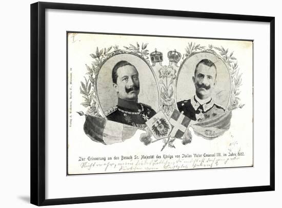 Kaiser Wilhelm Ii, König Victor Emanuel III, 1902-null-Framed Giclee Print