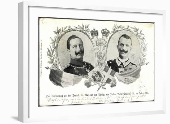 Kaiser Wilhelm Ii, König Victor Emanuel III, 1902-null-Framed Giclee Print