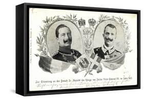 Kaiser Wilhelm Ii, König Victor Emanuel III, 1902-null-Framed Stretched Canvas