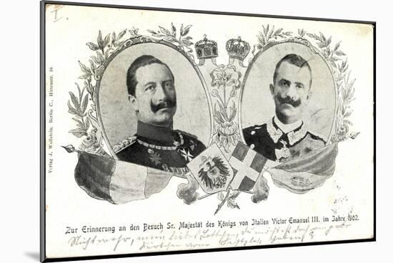 Kaiser Wilhelm Ii, König Victor Emanuel III, 1902-null-Mounted Giclee Print