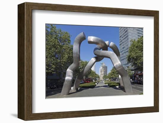 Kaiser Wilhelm Memorial Church and Sculpture in Kurfurstendamm, Berlin, Germany-Markus Lange-Framed Photographic Print