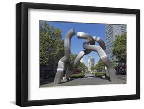 Kaiser Wilhelm Memorial Church and Sculpture in Kurfurstendamm, Berlin, Germany-Markus Lange-Framed Photographic Print