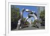 Kaiser Wilhelm Memorial Church and Sculpture in Kurfurstendamm, Berlin, Germany-Markus Lange-Framed Photographic Print