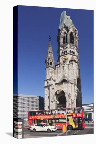 Kaiser Wilhelm Memorial Church and Sightseeing Bus at the Kurfurstendamm, Berlin, Germany-Markus Lange-Stretched Canvas