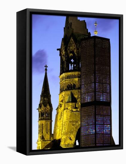 Kaiser Wilhelm Memorial Church, Berlin, Germany-Walter Bibikow-Framed Stretched Canvas