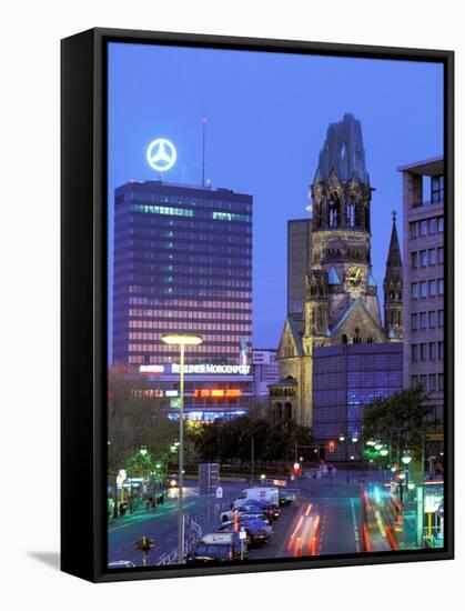 Kaiser Wilhelm Memorial Church, Kurfurstendamm Area, Berlin, Germany-Walter Bibikow-Framed Stretched Canvas