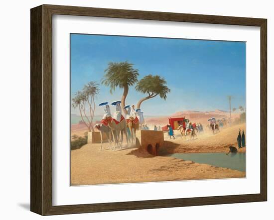 Kaiserin Eugénie besucht die Pyramiden-Charles-Theodore Frère-Framed Giclee Print