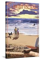 Kaiwah Island, South Carolina - Sunset Beach Scene-Lantern Press-Stretched Canvas