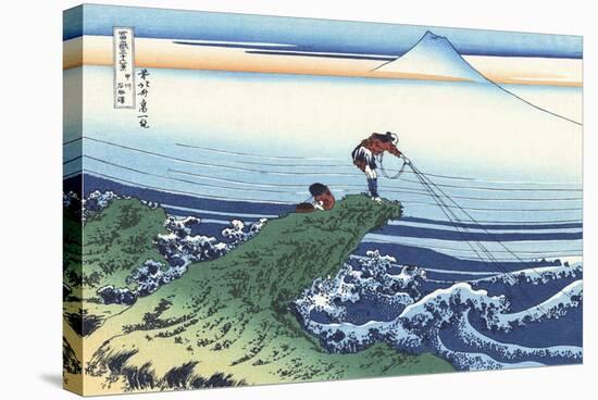 Kajikazawa in Kai Province-Katsushika Hokusai-Stretched Canvas