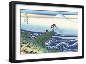 Kajikazawa in Kai Province-Katsushika Hokusai-Framed Premium Giclee Print
