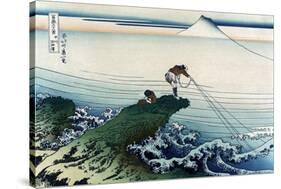 Kajikazawa in Kai Province-Katsushika Hokusai-Stretched Canvas