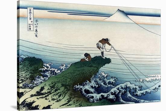 Kajikazawa in Kai Province-Katsushika Hokusai-Stretched Canvas