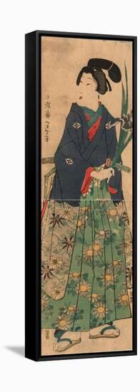 Kakitsubata O Matsu Wakashu Young Dandy Carrying Irises. Taiso-Tsukioka Yoshitoshi-Framed Stretched Canvas