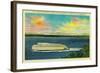 Kalakala Ferry, Puget Sound, Olympic Mountains, Seattle - Seattle, WA-Lantern Press-Framed Art Print