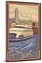 Kalakala Ferry, Seattle, Washington-Lantern Press-Mounted Art Print