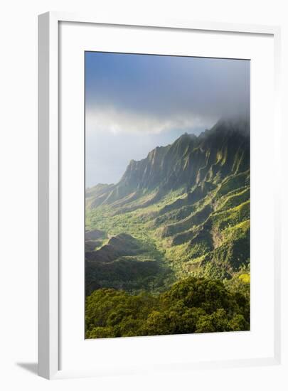 Kalalau Lookout over the Napali Coast from the Kokee State Park-Michael Runkel-Framed Photographic Print