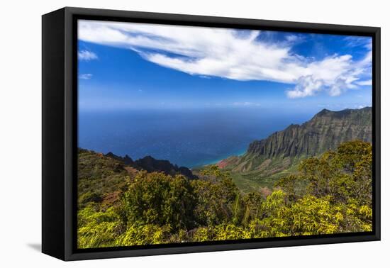 Kalalau Valley Overlook in Kauai-Andrew Shoemaker-Framed Stretched Canvas