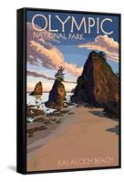 Kalaloch Beach - Olympic National Park, Washington-Lantern Press-Framed Stretched Canvas