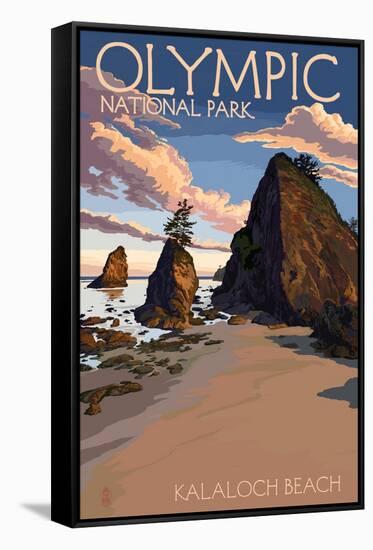 Kalaloch Beach - Olympic National Park, Washington-Lantern Press-Framed Stretched Canvas