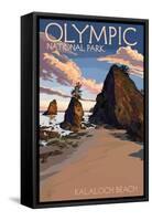Kalaloch Beach - Olympic National Park, Washington-Lantern Press-Framed Stretched Canvas