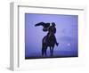 Kalanash Sarsembek with Eagle, a Hunter's Moonrise Over Steppe, Kazakhstan, Central Asia-David Beatty-Framed Photographic Print