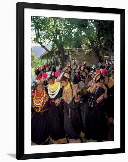 Kalash Women, Rites of Spring, Joshi, Bumburet Valley, Pakistan, Asia-Upperhall Ltd-Framed Photographic Print