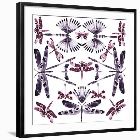 Kaleidoscope Dragonflies-Kristine Hegre-Framed Giclee Print