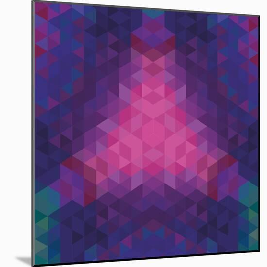 Kaleidoscope Geometric Dark Pattern-shumo4ka-Mounted Art Print