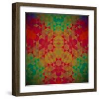 Kaleidoscope Geometric Dark Pattern-shumo4ka-Framed Art Print