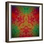 Kaleidoscope Geometric Dark Pattern-shumo4ka-Framed Art Print