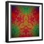 Kaleidoscope Geometric Dark Pattern-shumo4ka-Framed Art Print