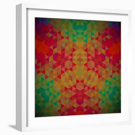 Kaleidoscope Geometric Dark Pattern-shumo4ka-Framed Art Print