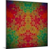 Kaleidoscope Geometric Dark Pattern-shumo4ka-Mounted Art Print