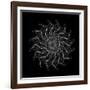 Kaleidoscope pattern of female discus thrower against black background-Panoramic Images-Framed Photographic Print