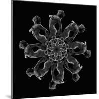 Kaleidoscope pattern of naked woman posing against black background-Panoramic Images-Mounted Photographic Print
