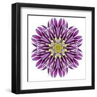 Kaleidoscopic Chrystanthemum Flower Mandala-tr3gi-Framed Art Print