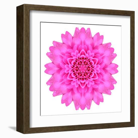 Kaleidoscopic Chrystanthemum Flower Mandala-tr3gi-Framed Art Print