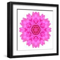 Kaleidoscopic Chrystanthemum Flower Mandala-tr3gi-Framed Art Print