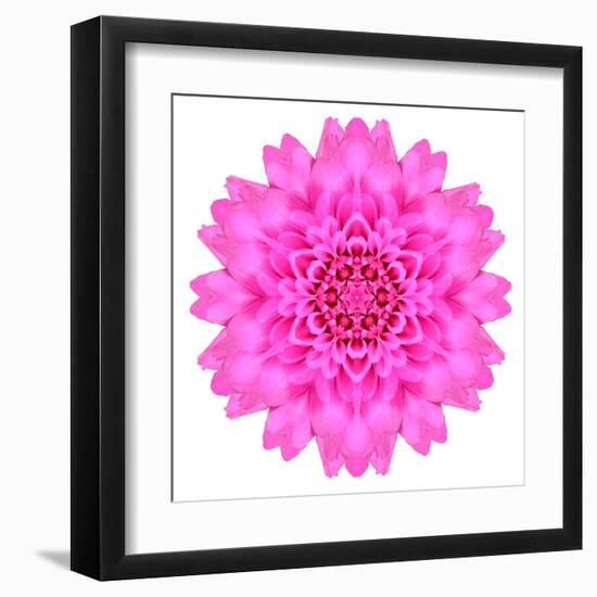 Kaleidoscopic Chrystanthemum Flower Mandala-tr3gi-Framed Art Print